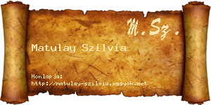 Matulay Szilvia névjegykártya