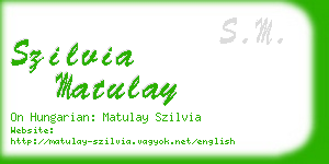 szilvia matulay business card